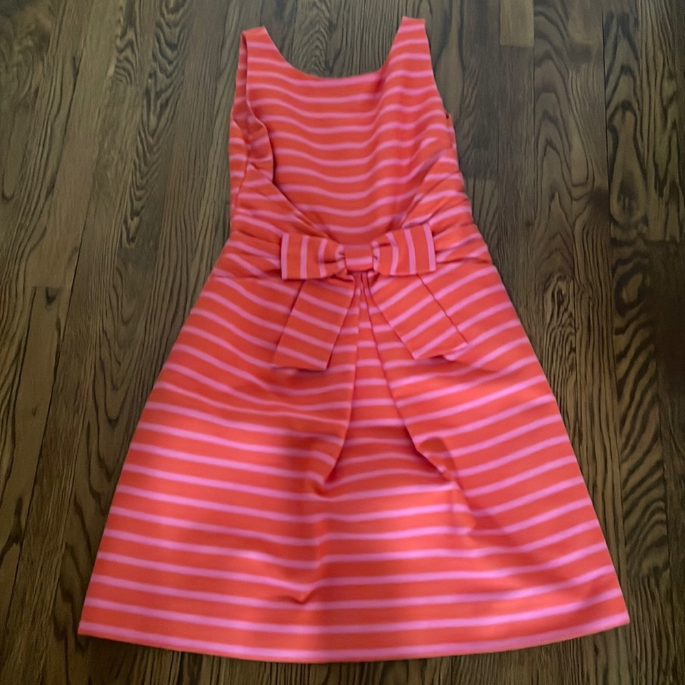 Kate spade coral and pink striped dress with bow